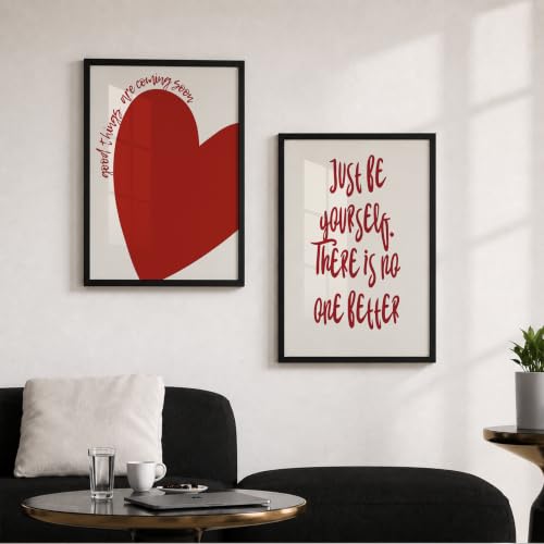 Image of Suneree Motivational Quotes Wall Art Set of 2 Framed Paintings | Inspirational Poster Just Be Yourself Good Things Coming | Bedroom Living Room Home Decor (Art 15, 10x13 Inches, Black)