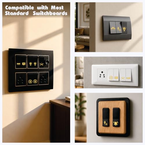 Image of Trifirt 600 Switch Board luxruy Gold 66 Icons Fridge Washing Machine Fan, Light, AC & Home Switch Buttons