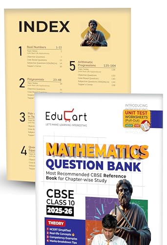 Educart CBSE Question Bank Class 10 Bundle - Science, Mathematics, Social Science and English on New Syllabus 2025-26 (Introducing Unit Test Worksheets for 2026 Boards)
