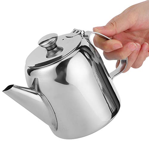 SHUAIGUO Coffee Pot, Stainless Steel Kettle with Short Spout, Mirror Polishing, Brand New, Size: 20oz 32oz, for Hotel Restaurant, Simple Arc Unilateral Designed Lid (20 ounces