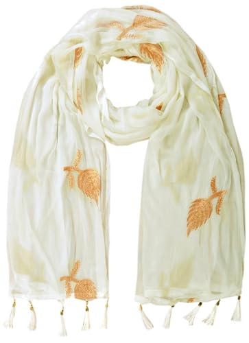 Image of YOUTHQUAKE Women's Golden Patti Work Embroidered Chiffon Dupatta for Womens & Girls With Latkan
