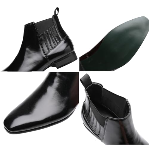 Image of Men's Chelsea Boots Leather Classic Elastic Slip On Chukka Ankle Boots for Men