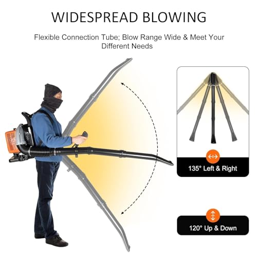 Souffleur de feuilles de sac à dos à essence 68.5cc 7000 tr/min