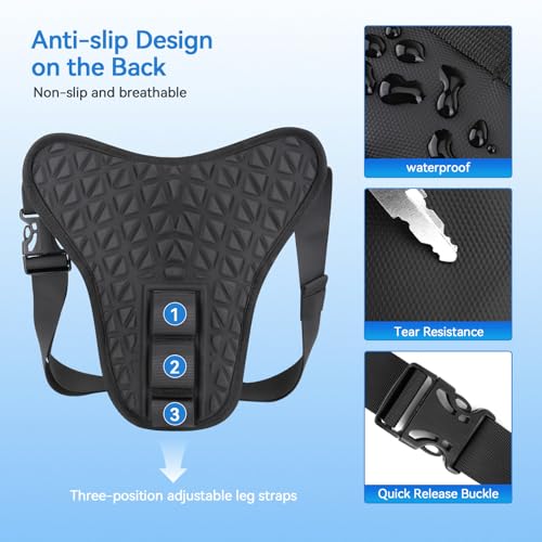 Bolsa para muslo MOSISO, bolsa universal para pierna de motocicleta para hombres y mujeres, color negro | Bolsa táctica multifuncional expandible resistente al agua para deportes al aire libre, ciclismo, senderismo, pesca y escalada miniatura 5
