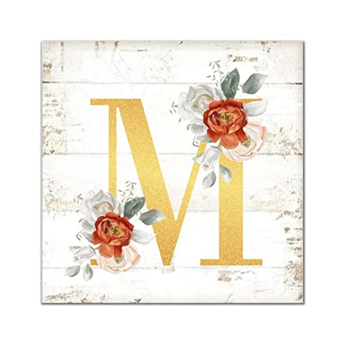 Lettre M monogramme en bois doré haut de gamme pour mur de salon