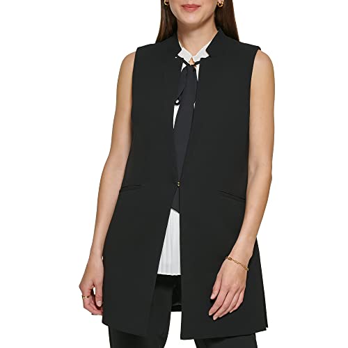 DKNY womens Open Front Suit Vest