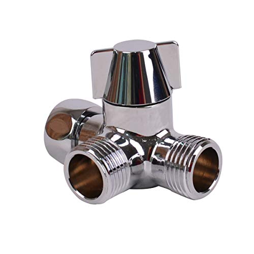 Bleiou G1/2" 3-Way Universal Bathroom Shower Arm Diverter Brass Valve Universal Showering Components for Hand Shower