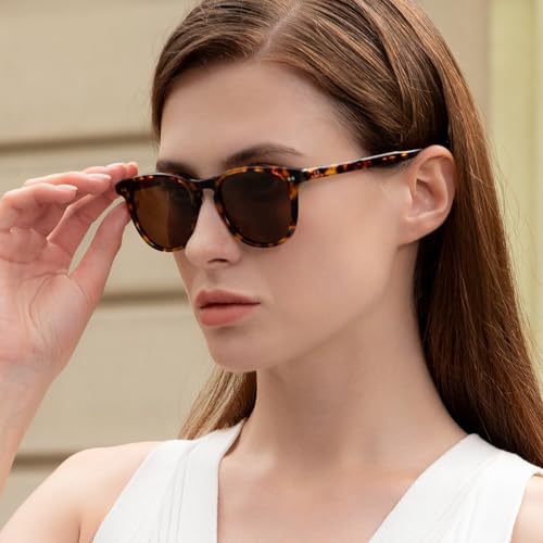 CARFIA Retro Polarized Sunglasses for Women Small and Medium Face UV Protection, Handcrafted Acetate Frame Sunnies CA52852