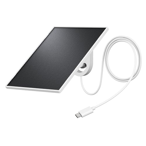 GALAYOU Panneau Solaire Camera Exterieur - 3W Panneau Solaire pour Camera Surveillance WiFi Exterieure sans Fil Batterie & pour Camera Exterieur sans Fil Solaire, Étanche IP65, USB-C & Micro-USB