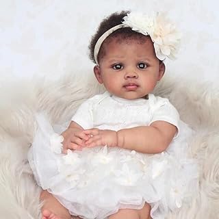 Anano Reborn Baby Dolls Black Girl, 24" Black Reborn Baby Dolls African American Boy Doll Reborn Mixed Baby Dolls That Look Real Real Born Baby Doll Silicone Black Reborn Dolls Boy and Girl for Kids