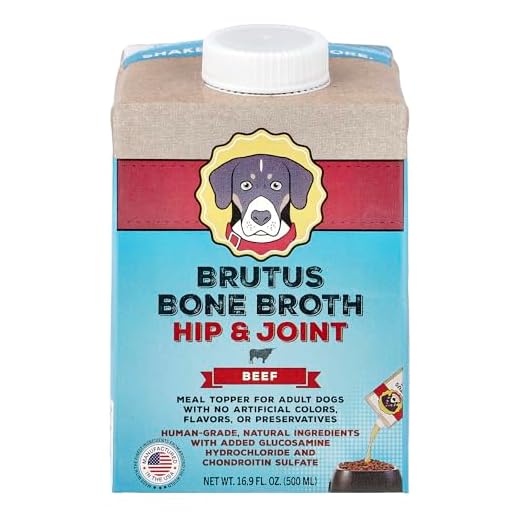 Brutus Broth Beef Bone Broth Hip Joint with Glucosamine Dog Food Topper, 16.9 FZ