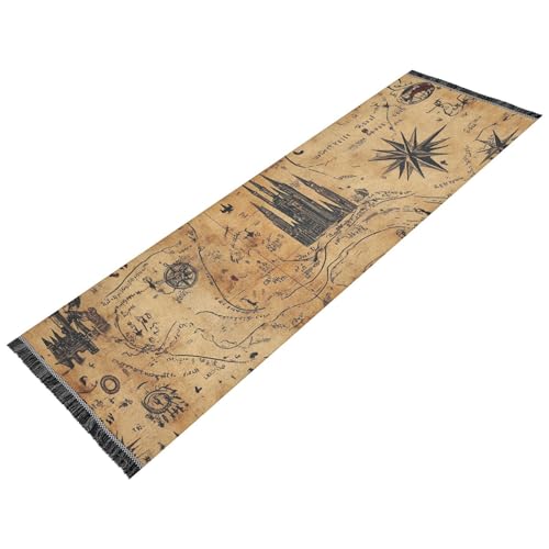 Bolaz Hallway Runner Rug，Marauders Map，Long DoorMats Indoor 24'x72' Non-Slip Ultra Soft for Bedroom Bathroom Laundry Living Room