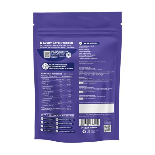 Image of Foodstrong Fermented Yeast Protein - Vanilla | 26g Complete Plant Protein with Probiotics, Digestive Enzymes, & Indian Herbs | Vegan | No Sugar | 500g