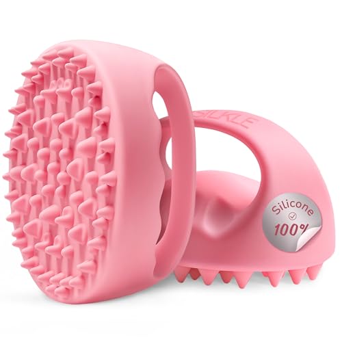 Anti-Cellulite Silicone Massager Brush - Deep Tissue Body Scrubber for Cellulite Remover, Skin Firming & Lymphatic Drainage - Exfoliating Massage Tool with Grip Handle for Legs & Body - Pink