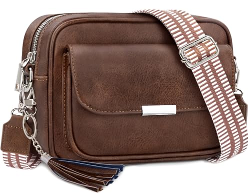 NEWIROVE Sac Bandoulière Femme En Cuir PU, Pochette à Main Avec Large Sangle Réglable et...