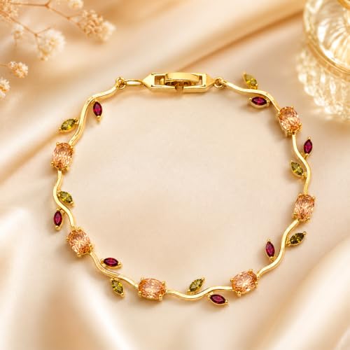 Image of Aurie Tulip Bracelet for Women & Girls | Anti Tarnish Stainless Steel Floral Bracelet |Party and Daily Wear Jewellery