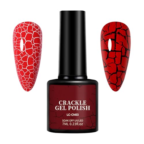 Esmalte de uñas craquelado, con un impresionante efecto de gel agrietado, 7 ml, ideal para decoración de uñas, larga duración, resistente a las astillas, para uso personal o como regalo.