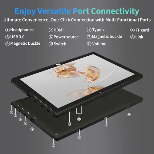 Image of BINTEC 10.1 Inch Windows 11 2-in-1 Thin and Light Dual-Camera Tablet