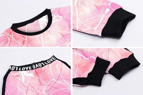 Image of Betusline Girls 2 Piece Outfits Girls Cropped Sweatsuit Pants Outfit Clothes Set, 4T-14 Years