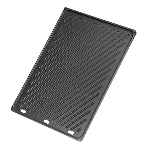 Onlyfire 44x29,5cm Gusseisen Grillplatte, Beidseitig Verwendbar, Wendegrillplatte für Spirit I & II 300 Serie Gasgrills, Guss-Plancha, BBQ Gussplatte für Gasgrill, Ersatz für Weber 7638