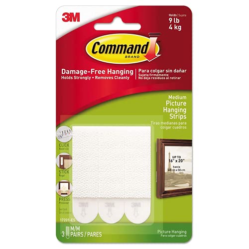 3M Command Medium Picture Hanging Strips, 3/pk
