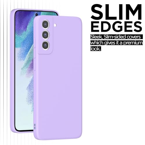 Image of Outlouders Back Cover for Samsung Galaxy S21 FE 5G | Camera Protection | Durable Soft Matte Silicone Bumper Case (Purple)