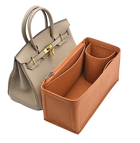 Lckaey Inserção organizadora de bolsa para birkin 35 bolsas organizador de bolsa insert1099camel-L