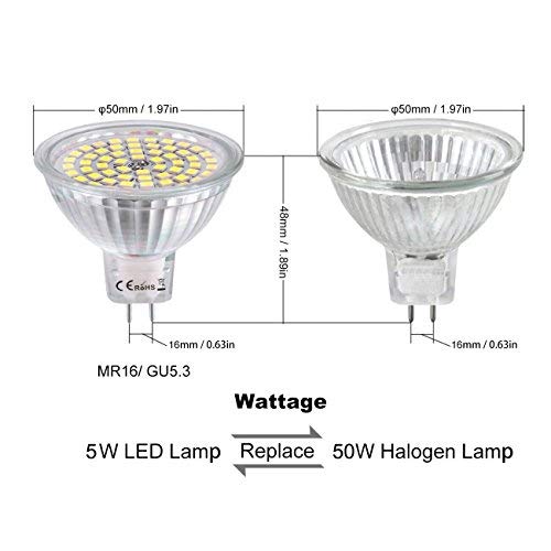 Gvoree Lampadine a LED MR16 per interni, vetro al