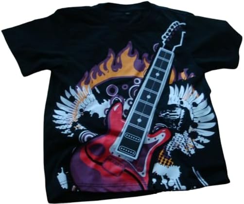 LARGE Electric Rock Guitar T-Shirt Playable Guitar! Gadget Electronic Guitar T-Shirt Eye-Catcher Short Sleeve T Shirts for Men Women