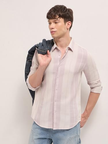 Image of THE BEAR HOUSE Men's Blue Slim Fit Cotton Checkered Shirt