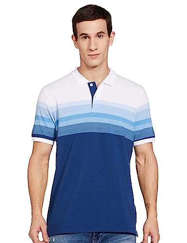 Image of Max Men's Half Sleeves Regular Fit Striped Polo T-Shirt