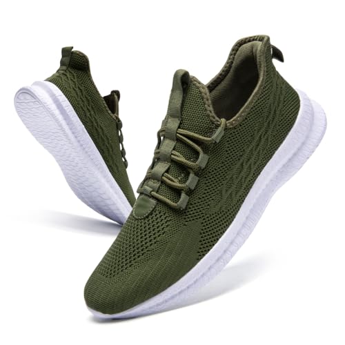 Image of DLWKIPV Mens Running Walking Shoes,Lightweight Breathable Mesh | Lace Up&Slip On,Non-Slip Sole&Cushioned Insole,Ideal for Gym,Tennis,Walking&Casual,All-Day Comfort