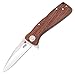 SOG Twitch XL Drop Point Knife- EDC Assisted Opening Tactical Folding Knife with 2.65 Inch AUS 8 Stainless Steel Blade and Low Carry Clip, Double Thumb Studs and Wood Handle (TWI24-CP)