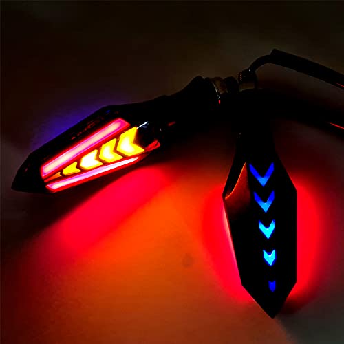 Acube Mart Universal Bike 3 Color Running Indicator Light Turn Signal (Pack of 2) (Yellow-Red-Blue)