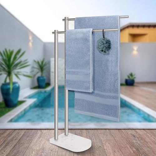 Toallero de pie sin taladro para evitar daños en azulejos de baños y zonas húmedas 8