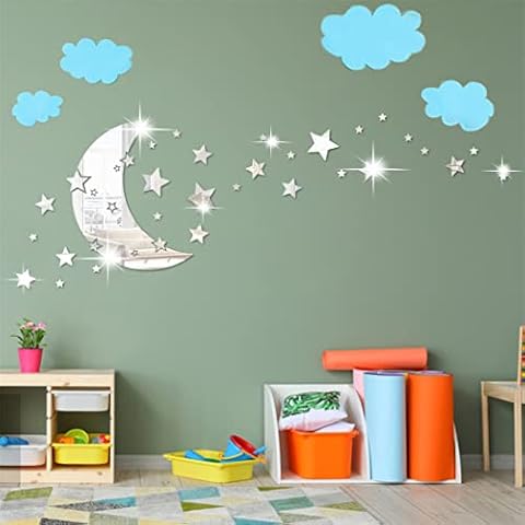 Moon and Stars Removable Wall Stickers Cover