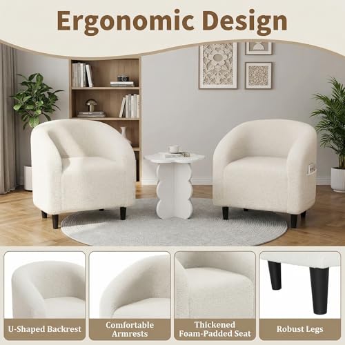 Sillón Barrel Plegable Teddy Beige miniatura 3