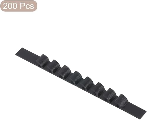 Miniatura 8 de uxcell 100 tiras adhesivas de silicona antideslizantes para colgar ropa para perchas de madera y plástico, color negro (2.76 x 0.25 pulgadas)
