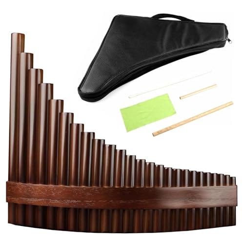 Pan Flute Instrument Chinese Traditional Musical Instrument 25 Pipes Pan Flute C Key Woodwind Bamboo Purely Handmade(Left,G)