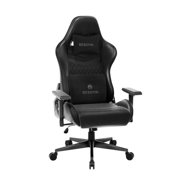 Gaming Chair for Adults,Ergonomic Office Computer Chair Racing Chair,High Back Gamer Chair with Velvet Headrest and Lumbar Support,Faux Leather 350LBS Video Game Chair(Black)