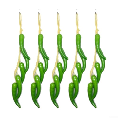 Paquete de 5 chiles simulados para añadir color al hogar y la fotografía (B)
