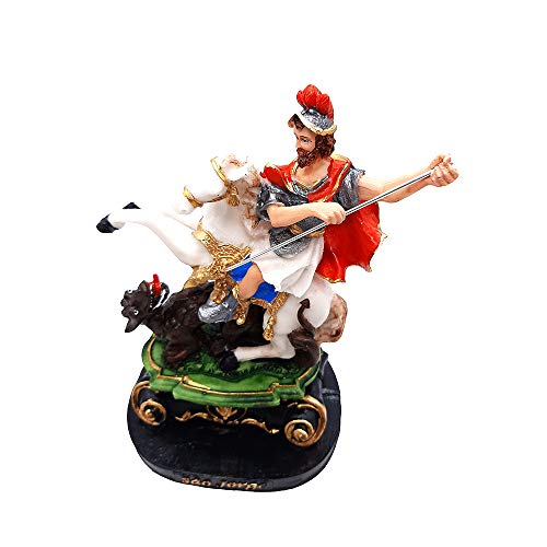 Imagem De São Jorge Escultura Em Resina De 20cm Estatua Ogum