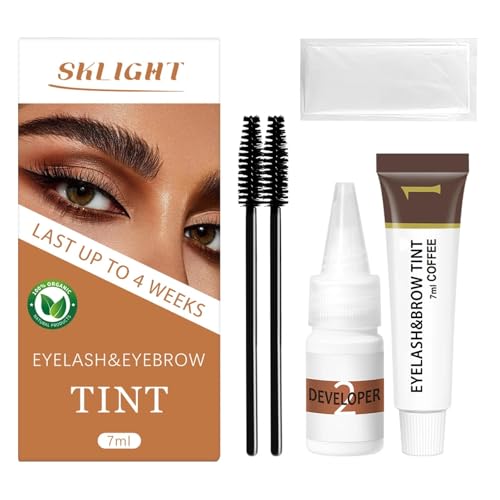 Lash Color Kit, Flawless Eyebrow Color Lasting for 4 Weeks with Natural Ingredients, Safe & Easy to Use with Mixing Brush & Mixing spoon