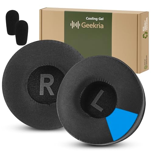 Reposición de almohadillas para audífonos Geekria Sport Cooling-Gel compatibles con Logitech Zone 301, Zone 300, Zone 305 (Negro) miniatura 1