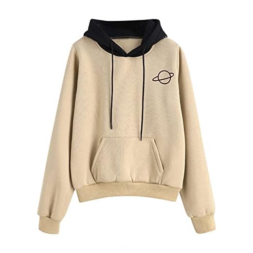 Hoodie med tryck för damer, vintertröja, klassisk långärmad tröja, sweatshirt för damer, långärmad, höst, vinter, sweatjacka, baluvtröja med huva, ledig sportstil, Beige, S