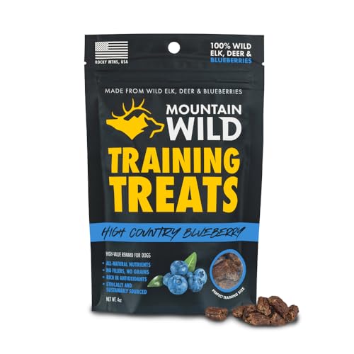 Image of MOUNTAIN WILD Blueberry Elk & Venison Training Treats for Dogs - 4oz, 1 Bag | Puppy & Dog Protein Treat, High Value, All Natural, No Fillers, Grain Free, No Artificial Preservatives