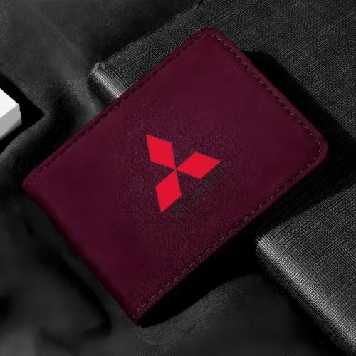 Car Registration Insurance Holder for Mitsubishi Pajero IV SUV 2013-2018,Exclusive Logo Wear-Resistant Durable Folder Store ID Documents Driver's License Vehicle Document Storage,C