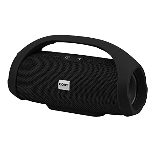 Image of Coby Bluetooth Speaker | True Wireless Portable Speaker | Hands-Free Wireless Speaker | Built in FM Radio | 6-HR Playtime | Powergrip II Rechargeable Speaker | USB-A Port, TF Card, Aux Input | Black