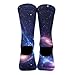 Meaudiwes Fashion Dress Decor Socks, Comfortable Work Leisure Sports Socks For Girls And Boys Space Galaxy Constellation Zodiac Star Purple Blue