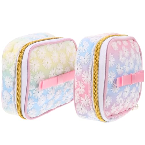 Beatifufu Bolsa para Compresas Menstruales Bordada de Malla 2 Piezas Diseño de Dibujos Animados Color Aleatorio Multiusos para Almacenamiento y Uso Diario Color Aleatorio
